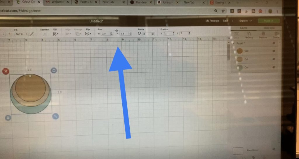 dimensions of an image in cricut design space
