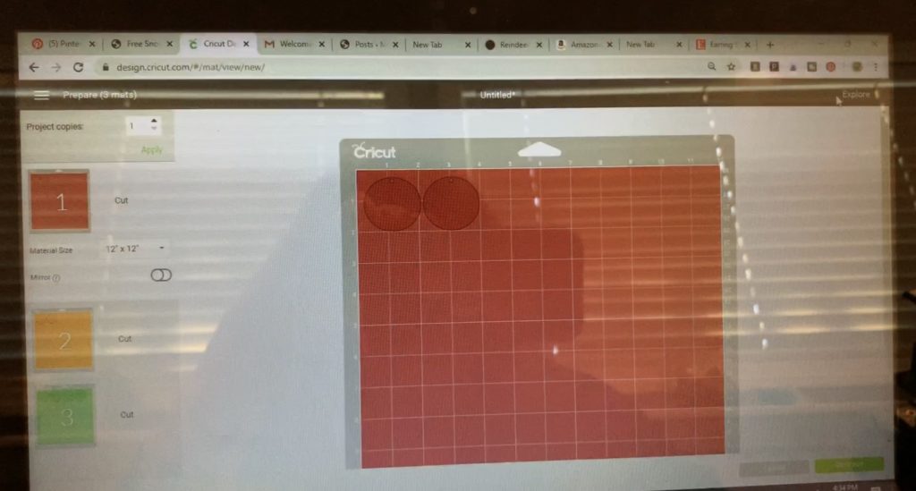 Mats ready to cut in Cricut Design Space