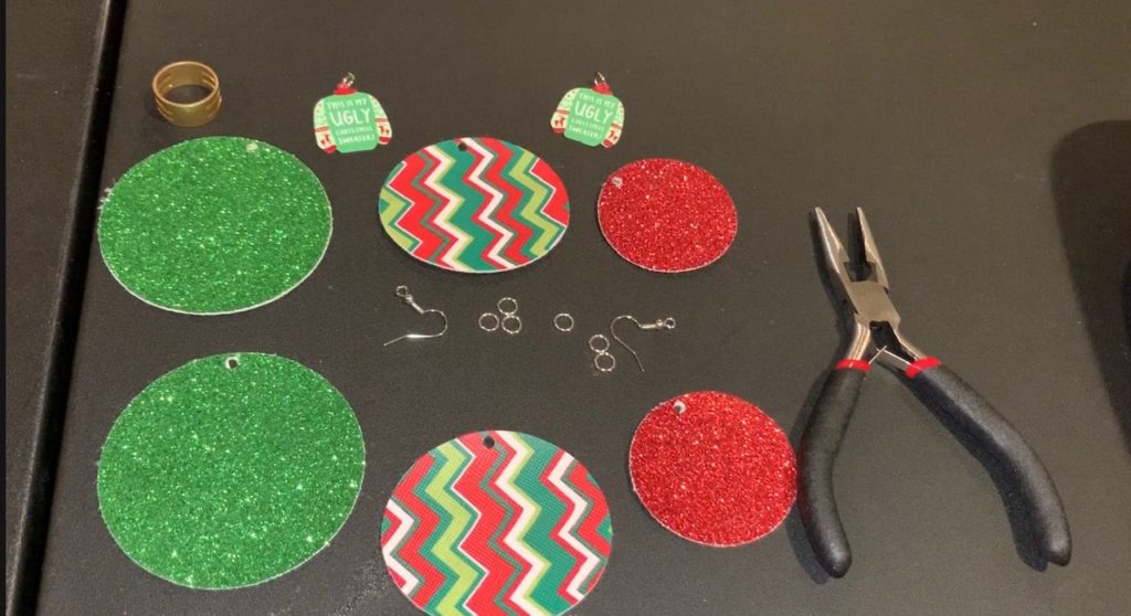 making ugly sweater earrings