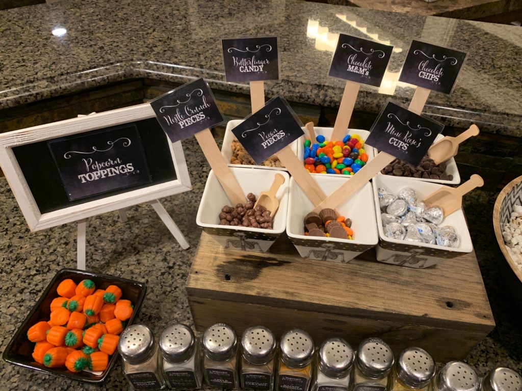 Halloween Popcorn Bar, a Great Halloween Party Food