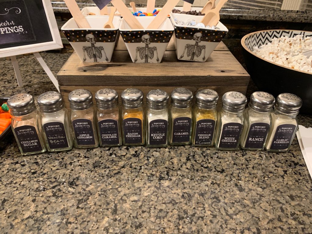 Halloween Popcorn Bar, a Great Halloween Party Food