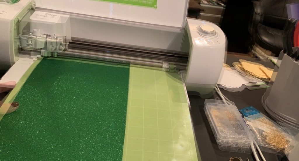 Cricut mat with glitter faux leather