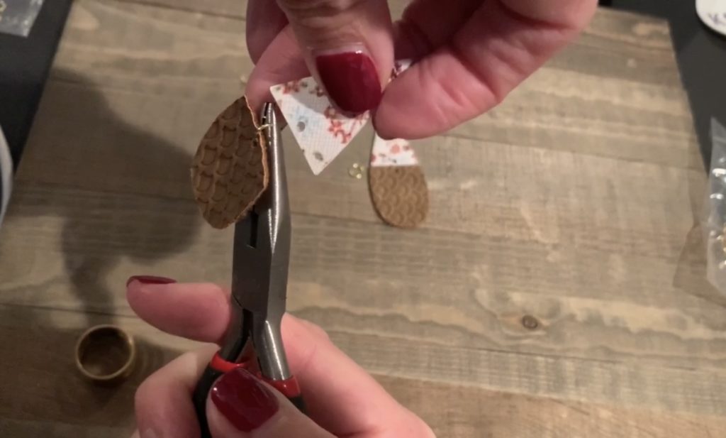 add faux leather pieces onto the hook