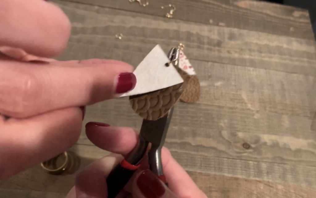 add faux leather pieces onto the hook