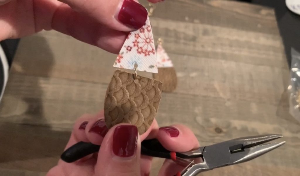 add faux leather pieces onto the hook