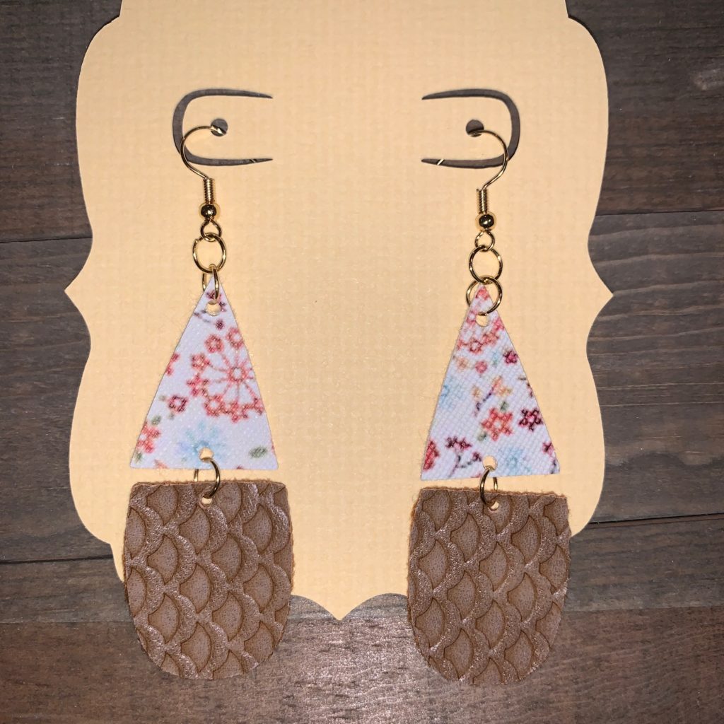 diy split faux leather earrings