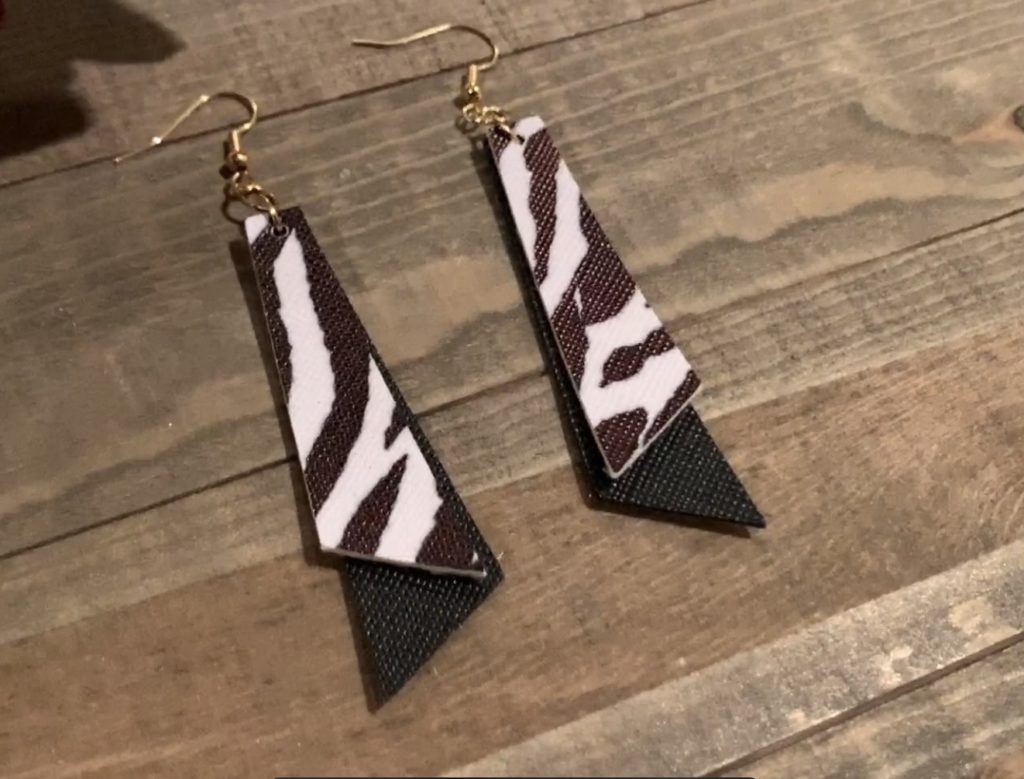 making faux leather earrings on a Cricut