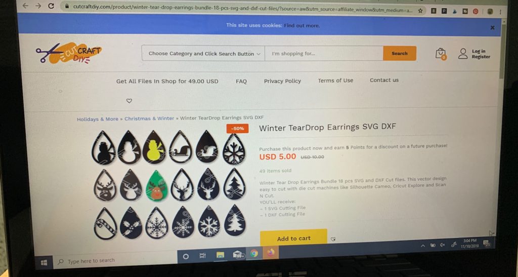 svg file for faux leather earrings