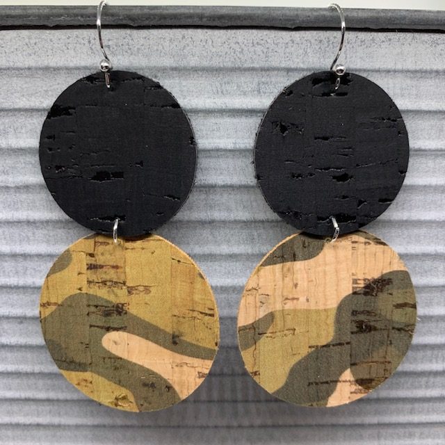 Circles Faux Leather Earrings, made with a Cricut Explore