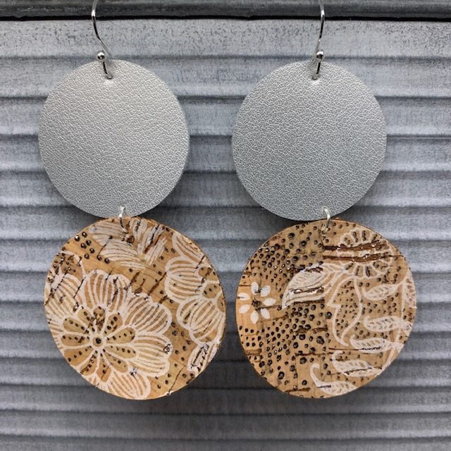 Circles Faux Leather Earrings, made with a Cricut Explore