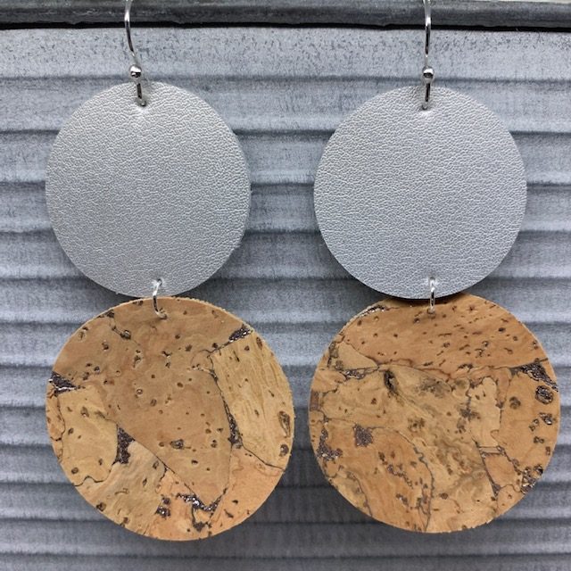 Circles Faux Leather Earrings, made with a Cricut Explore