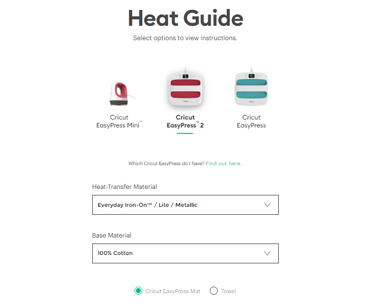 Cricut Heat Guide
