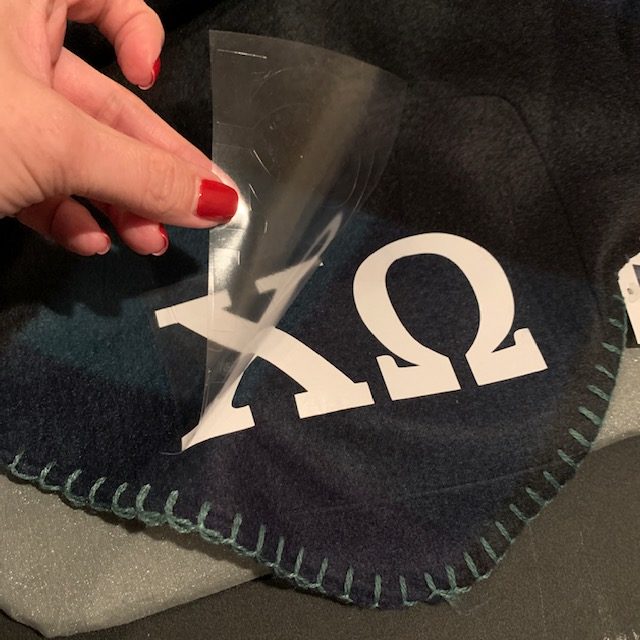 sorority gifts, diy Cricut iron on blanket