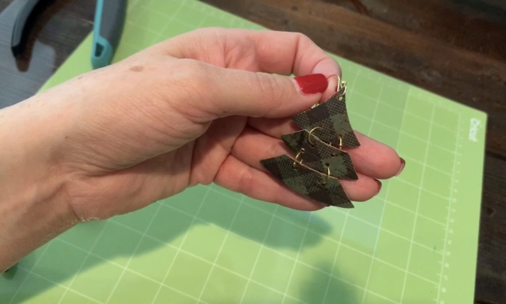 Christmas tree cork earring