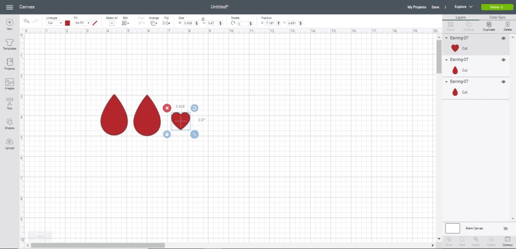 teardrop diy faux leather earrings for Valentine's Day