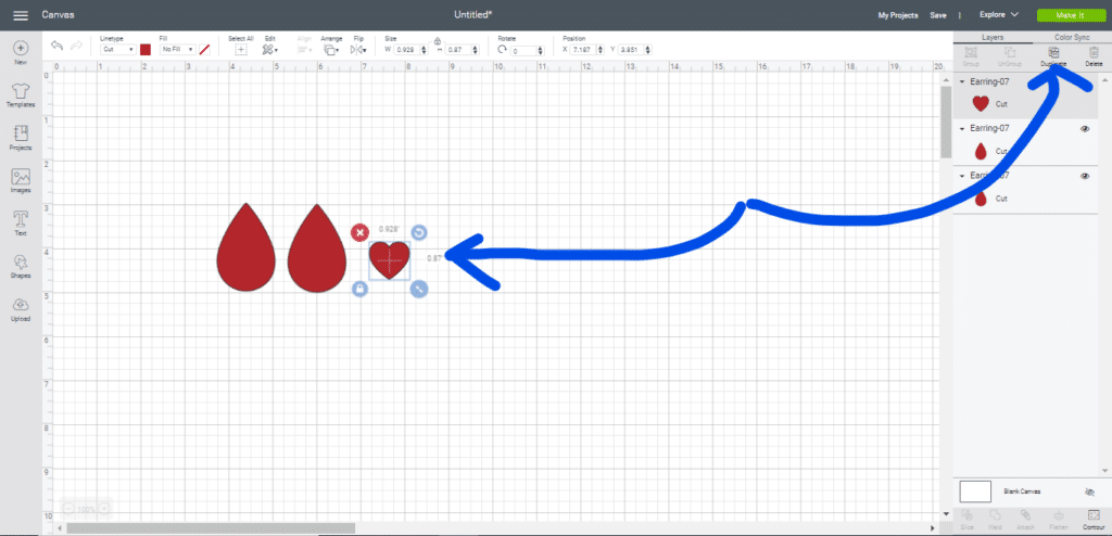 cutting leather earrings with a Cricut machine