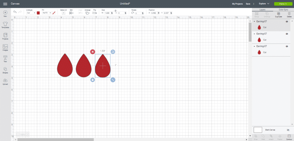 teardrop diy faux leather earrings for Valentine's Day