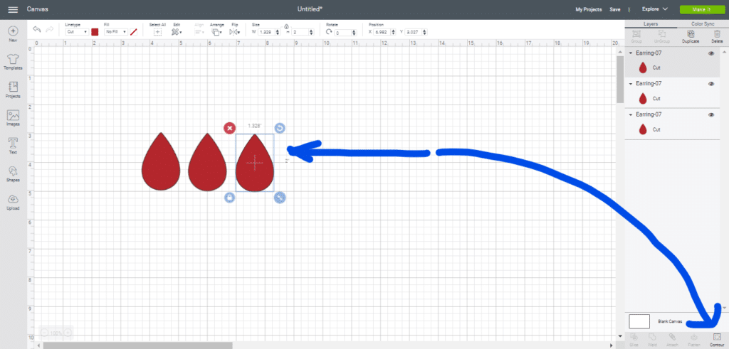 teardrop diy faux leather earrings for Valentine's Day