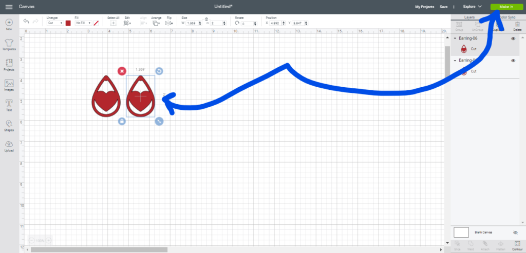 Making a duplicate of an image of an earring