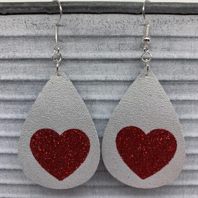 leather Valentine's earrings