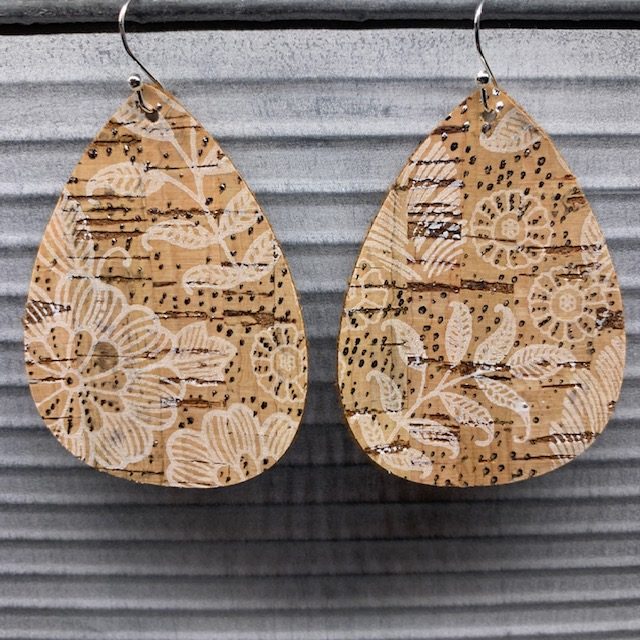 statement earrings made of faux leather using a Cricut machine