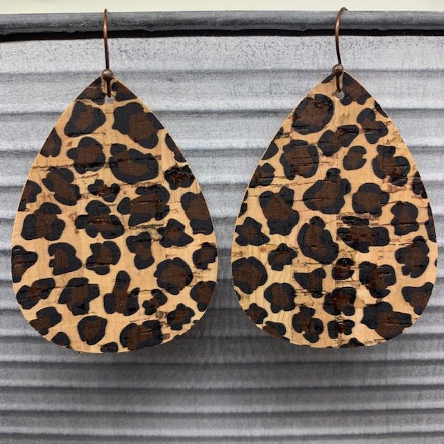 statement earrings made of faux leather using a Cricut machine