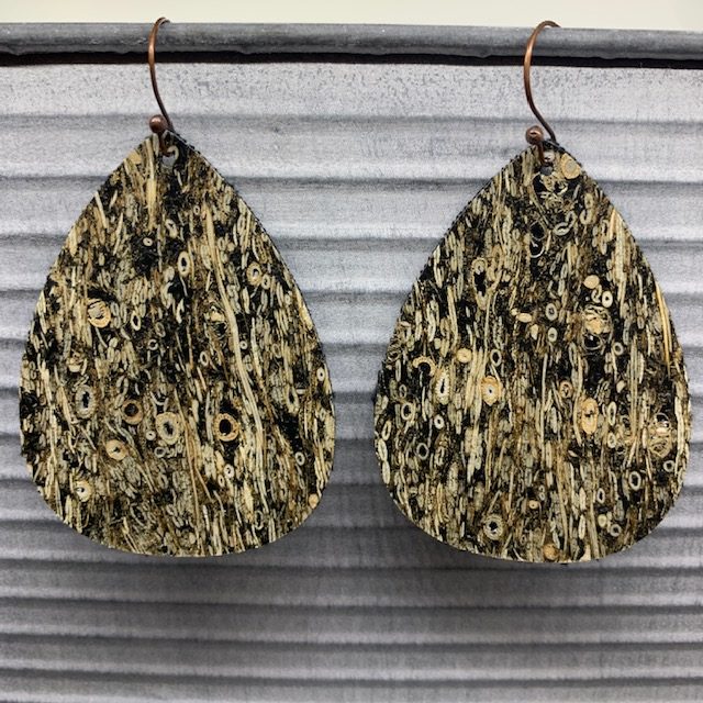 statement earrings made of faux leather using a Cricut machine