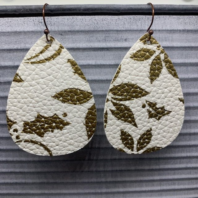 statement earrings made of faux leather using a Cricut machine
