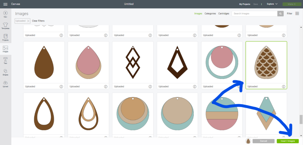 insert SVG file image in Cricut Design space