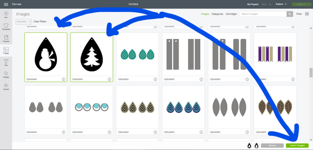 svg file upload onto Cricut Design Space