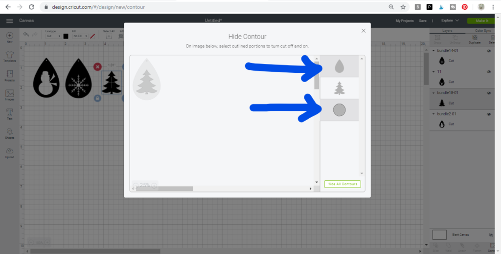 Using the Contour feature in Cricut Design Space