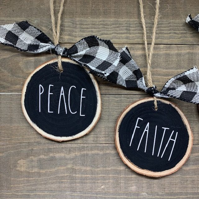 Christmas wood slice ornaments diy