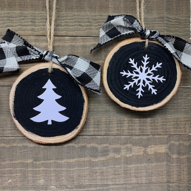 Christmas wood slice ornaments diy
