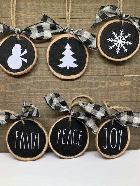 Christmas wood slice ornaments diy