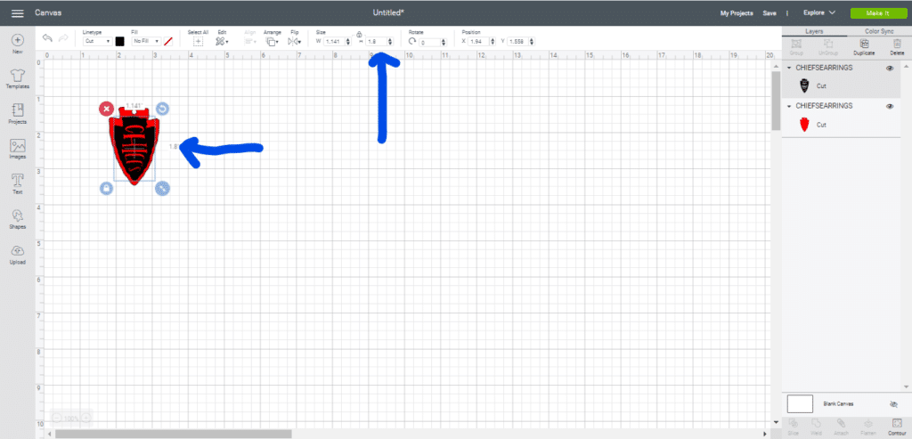 KC Chiefs earrings diy on a Cricut