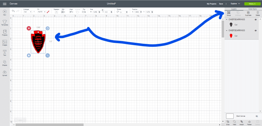 Group images together for diy earring