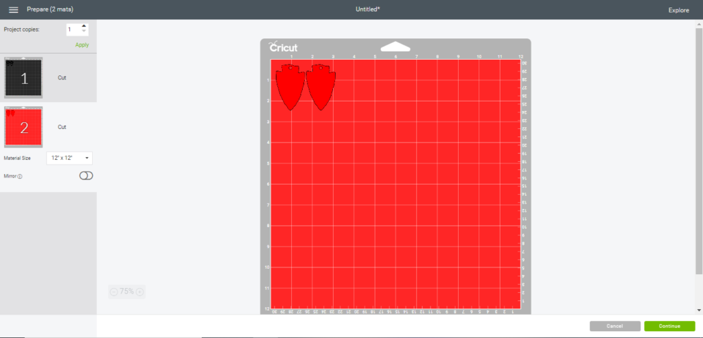 Cricut mat with diy earrings