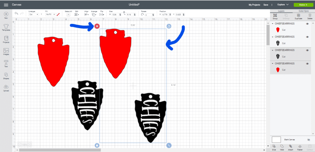 delete an image of a diy leather earring