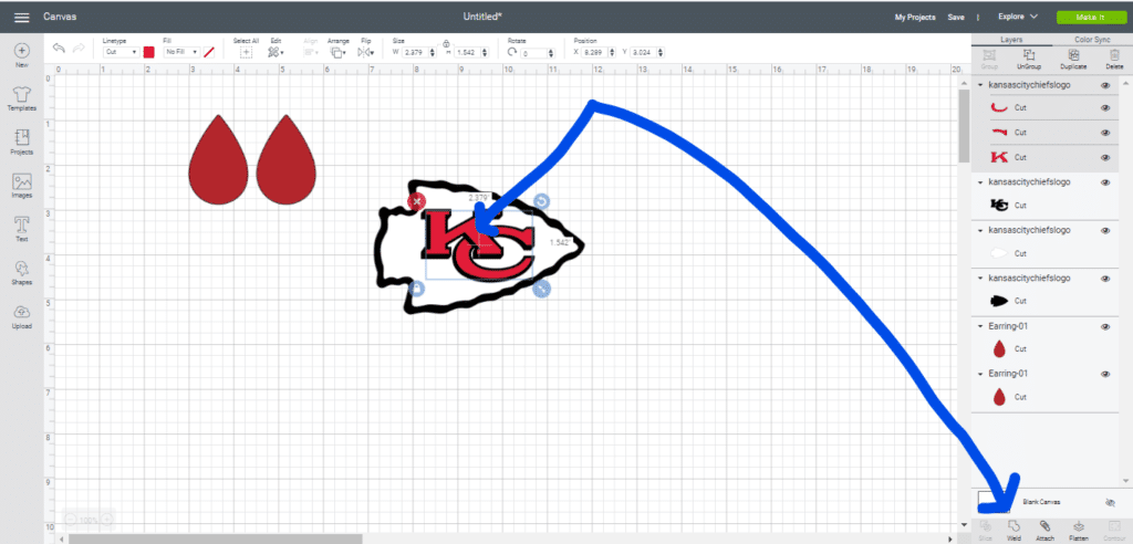 Weld letters together on Cricut design space