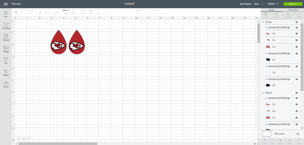 diy Chiefs leather earrings