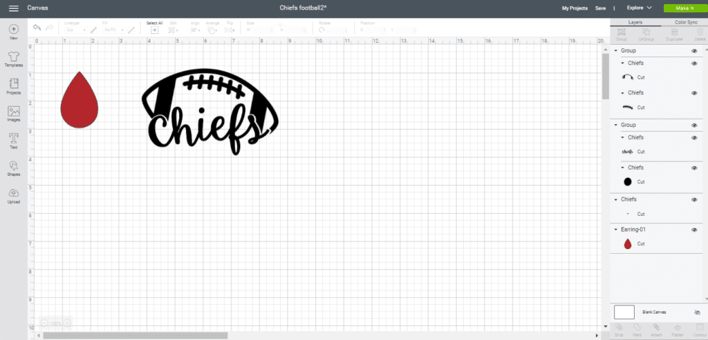 kc chiefs diy heat transfer onto leather earring