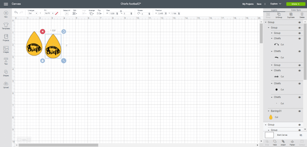 KC Chiefs diy earrings