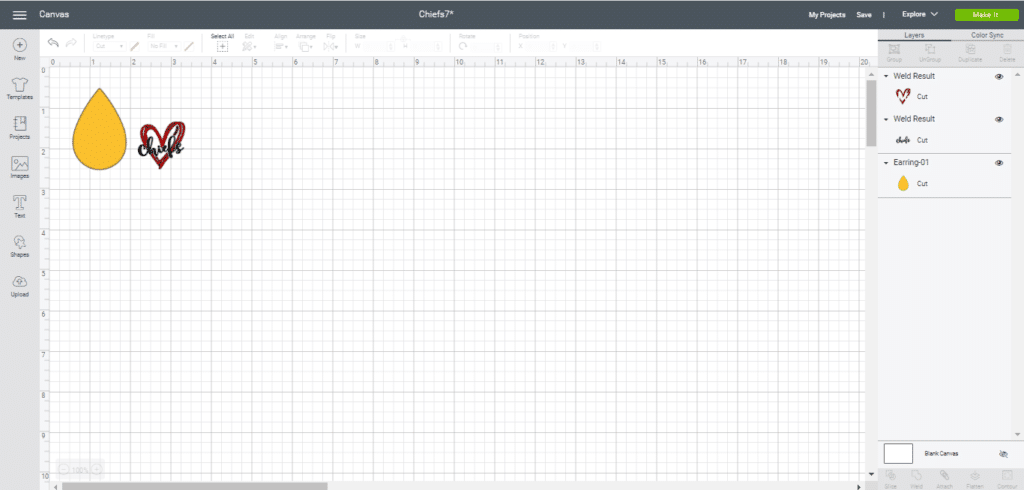 resize the image to be small enough to fit onto the diy teardrop earring