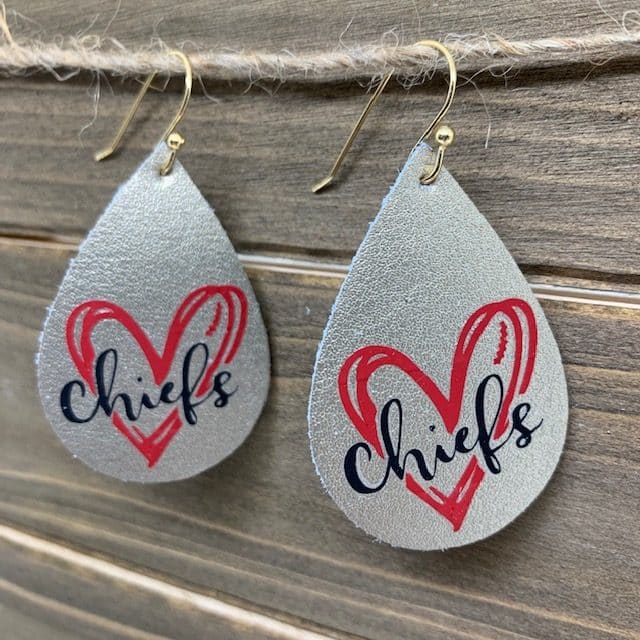 Chiefs Leather Earrings DIY