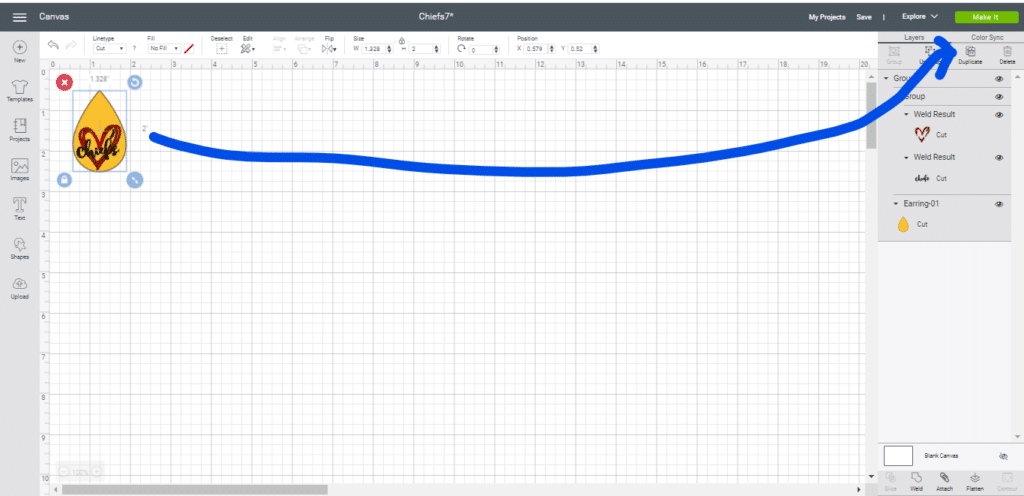 diy Chiefs leather earrings