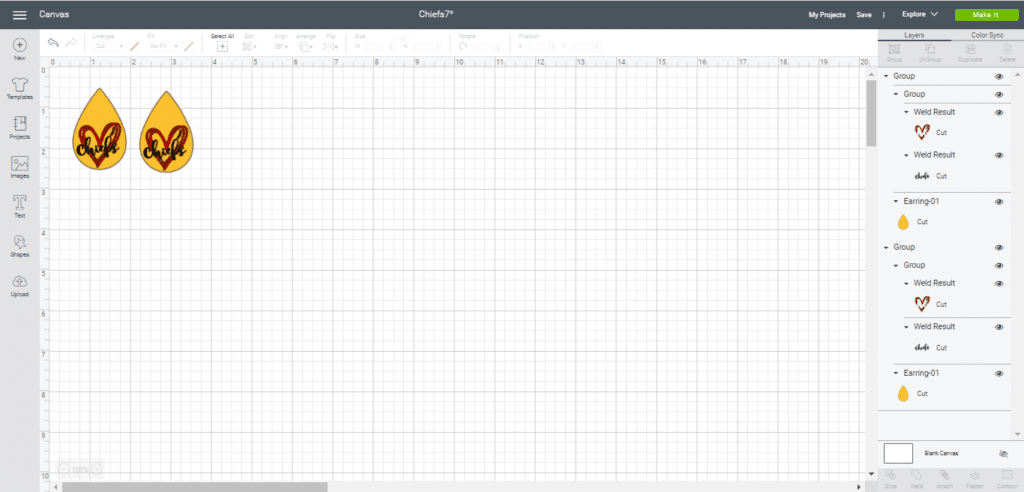 Chiefs leather earrings diy