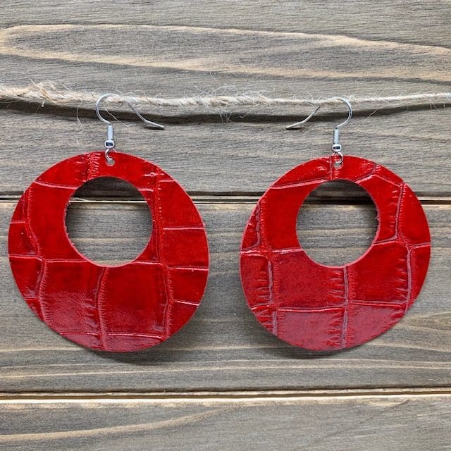 leather circle earrings diy