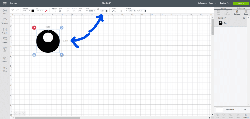 leather earring comes onto the mat at 2.5" tall