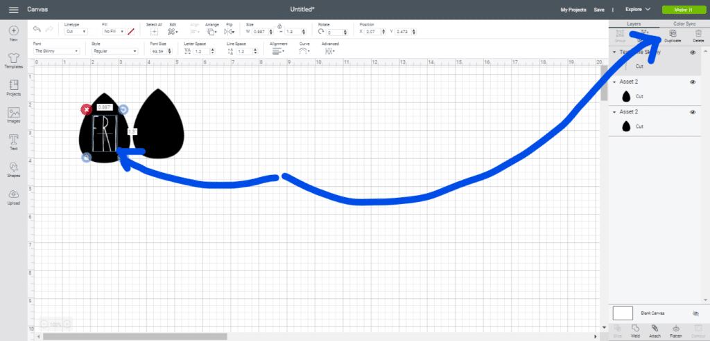 duplicate a text box by double clicking and clicking on duplicate