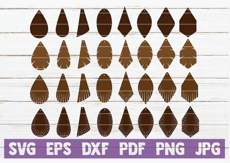 fringe earrings svg bundle